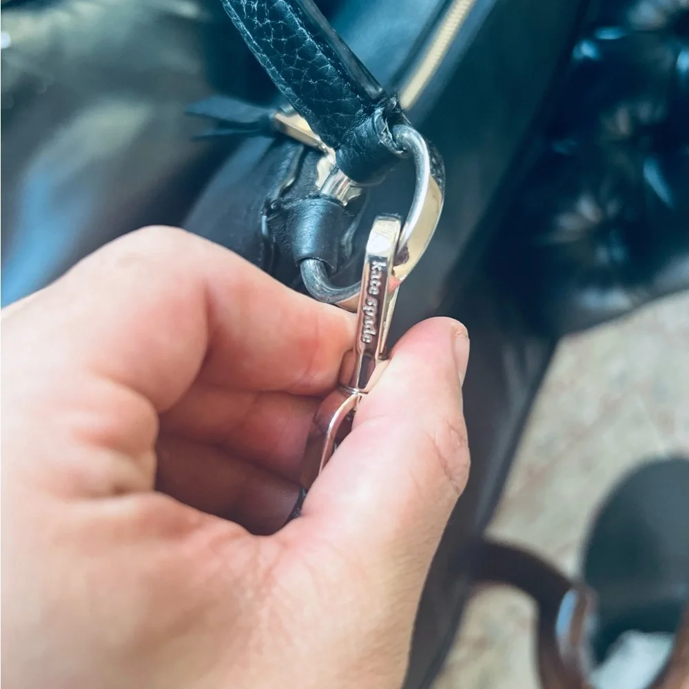 kate spade Black Pebbled Leather Hobo with Gold Hardware